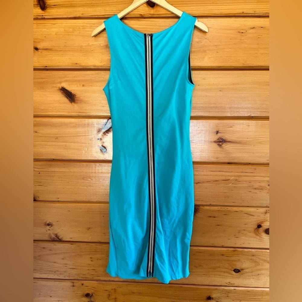 Kenneth Cole Dress Womens 12 Hilary Turquoise Ruched Back Zipper Career Chic